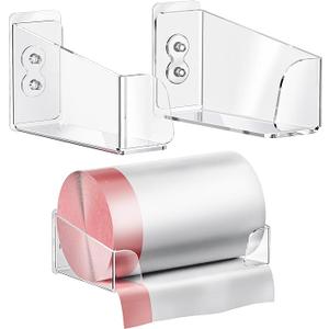 Acrylic Trash & Garbage Bag Holder Dispenser Wall Mounted, Easy Access Trash & Garbage Bags Roll Storage Organizer Container for Cabinet Door, Under Sink, Wall, Bathroom (Medium)