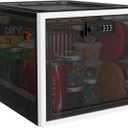 iBune Large Medication Lock Box, Lockable Medicine Storage Box for Medicine Safe/Phone/Refrigerator/Personal Items/Home/Office/Dorm, Black (1 Pack)