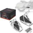 Passenger Floorboards with Mount Bracket Kits Motorcycle Floorboards Compatible with 1993-2025 Touring Road Glide Street Glide Road King (Chrome)