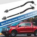 X AUTOHAUX 4pcs Front Inner Outer Tie Rod Ends Kit Suspension Steering Tie Rod End for Nissan Maxima 2009-2014 Drag Link No.ES800357/ES800358