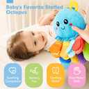 hahaland 8-in-1 Baby Sensory Tummy Time Toys 3-6 Months Developmental Infant Toys 0-6 Months, Newborn Baby Toys for Boy Girl Gift Montessori Rattle Teething Octopus Toy
