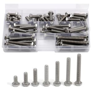1/4-20 Bolts Screws Kit External Hex Head Stainless Steel 304 Fully Threaded Hex Bolt 1/4-20 x 1/2" 3/4" 1" 1-1/4" 1-1/2" 1-3/4" 2" Length