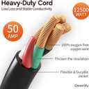 10FT 50 Amp Generator Cord, NEMA 14-50P/SS2-50R Heavy-Duty 4 Conductors Cable, Pure Copper STW RV Extension Cord, Female Plug with Twist Lock, Suitable for RV or Camper, ETL Listed