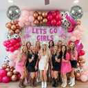 Pink & Rose Gold Cow Print Balloon Arch, Disco Boot Foil Balloons, 111Pcs Cowgirl Bachelorette Party Decorations Kit - 'Lets Go Girls' Banner - Perfect for Last Rodeo, Western, & Bachelorette Parties