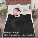 Yescool Weighted Blanket for Adults (20 lbs, 60" x 80", Black) Cooling Heavy Blanket for Sleeping Perfect for 190-210 lbs, Queen Size Breathable Blanket with Premium Glass Bead, Machine Washable