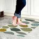 1/10 Inch Ultra Thin 24"35" Large Front Door Mat Indoor Entrance Inside Non Slip, Waterproof Rubber Kitchen Mat and Interior Home Washable Door Mat, Multi Leaves