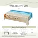 Beach Theme Rectangle Tablecloths Summer Ocean Table Cloths Dacorative Kitchen Dining Tablecloth for Rectangular Tables,Washable Table Cover for Party 54 x 72 Inch