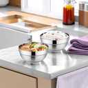 28 Oz Stainless Steel Large Bowls Set of 6, Metal Double-walled Insulated Noodle Soup Bowls with Lids for Adult, Dishwasher Safe and Unbreakable