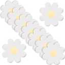 50 Pcs Daisy Paper Plates Flower Disposable Gold Foil Dessert Plates Sunflower Boho Groovy Party Plates for Summer Birthday Baby Shower Wedding Tableware Supplies 7inch