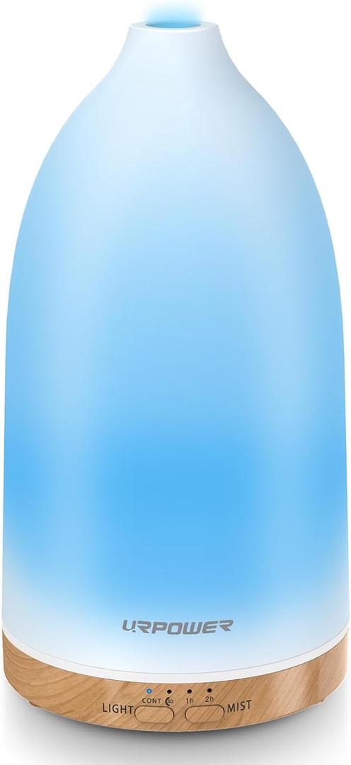 URPOWER Essential Oil Diffuser with 7 LED Color Changing Lights, Timer & AutoOff  Ultrasonic Aromatherapy Fragrant Oil Humidifier Vaporizer Scent Diffusers for Home, Bedroom, Office, Yoga