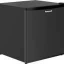 Honeywell Mini Compact Freezer Countertop, 1.1 Cubic Feet, Single Door Upright Freezer with Reversible Door, Removable Shelves, for Home, Dorms, Apartment, Office- Black