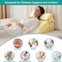 Bedluxe Adjustable 3pcs Bed Wedge Pillow Set, Memory Foam Wedge Pillows Post Surgery for Back, Neck, Leg Pain Relief, Pillow Wedge for Sleeping, Sitting up in Bed, Acid Reflux and GERD, Beige Yellow