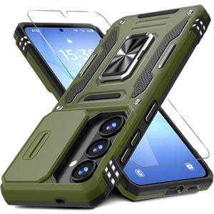 DEERLAMN for Samsung Galaxy S26 Plus Case with Screen Protector,Olive Green