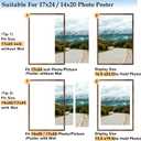 Wood 17x24 Picture Frame with 14x20 Mat Deep Brown, Display 14x20 with Mat or 17x24 Without Mat, Wood 17 by 24 Photo Frame, 17 x 24 Frame for Wall Hanging Display, Deep Brown, 2 Pack