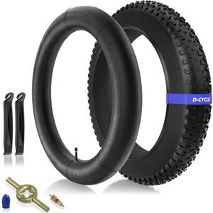 20x4.0 Fat Bike Tire 20 Inch Mountain Bike Tire & Tube Set, All-Terrain High-Density Folding Replacement Bicycle Tires with Inner Tube and Tire Levers for Electric MTB Off-Road Bike Ebikes