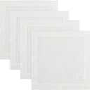Solino Home Square Placemats Set of 4-100% Pure Linen White Cloth Placemats 14 x 14 Inch - Classic Hemstitch, Machine Washable Place Mats for Spring, Summer, Mothers Day, Memorial Day