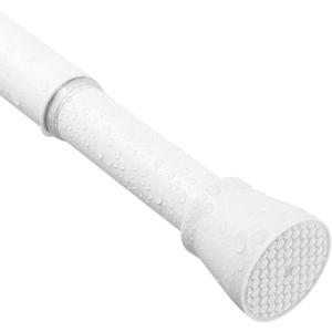 White Tension Curtain Rod for Windows 30 to 64 Inches, Adjustable Expandable Pressure Spring Curtain Rod No Drilling Required, 7/8 Inch Diameter Tension Rod for Bedroom, Doorway, Closet Door