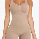 VVX Shorts Bodysuit for Women Tummy Control Shapewear Seamless Sexy Butt Lifting Workout Bodycon One Piece Short Jumpsuit Beige M-L