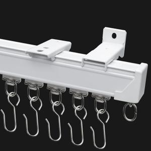 Curtain Track for Ceiling or Wall, Heavy Duty Aluminum Alloy with Smooth Sliding, Easy to Install, White, 3ft To 6ft (6 ft)