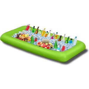 Large Inflatable Table Serving Beverage Ice Tray Bar, Pool Floating with Drain Plug, Perfect for Buffet Party Food & Drinks - 130x65x20cm (Green) Large Inflatable Table Serving Beverage Ice Tray Bar, Pool Floating with Drain Plug, Perfect for Buffet Party Food & Drinks - 130x65x20cm (Green)