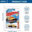 50-Pack Protector case for Hot Wheels -Clamshell Plastic Display Cases for 1:64 Scale Models, Crystal Clear UV-Resistant, Dust-Proof & Scratch-Resistant Plastic Storage Case with Secure Seal