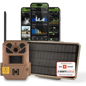 Moultrie Edge 3 Cellular Trail Camera with 3.4W Solar Kit - 40MP HD Photo Capture - 1080p Low-Glow Flash - GPS - Multi-Carrier Auto-Connect - Built-in Memory - 0.5s Trigger Speed - AI Buck Detection