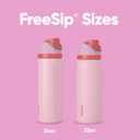 Owala FreeSip Insulated Stainless Steel Water Bottle with Straw for Sports and Travel, BPA-Free Sports Water Bottle, 32 oz, Pink, Angel Food Cake