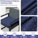 IPYNBAP Outdoor Chair Cushions Set of 4 -Waterproof Outdoor Seat Cushions for Patio Furniture, Patio Chair Cushion with Handle and Ties, Square Out Door Chair Pads,19" x 19" x 3", Navy Blue