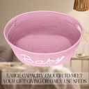 Meanplan Baby Shower Gifts Basket with Handles Large Baby Nursery Cotton Rope Basket Gifts Stuffers Storage for Newborn Room Storage, 15 x 10 x 9 Inch(Pink)
