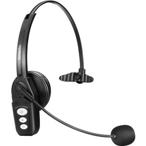Conambo Bluetooth Headset V5.0, Wireless Headset with Noise Cancelling Microphone, 16Hrs HD Talktime, On Ear Bluetooth Headphone for Cell Phone Trucker Engineers Business Home Office
