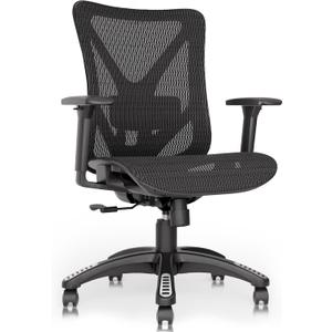 ELABEST Ergonomic Home Office Chair with Headrest,T23 Executive Chair with Mesh Backrest, Adjustable Lumbar Support, Tilt Function, Task Chair with 3-D Armrests, Big and Tall, Black