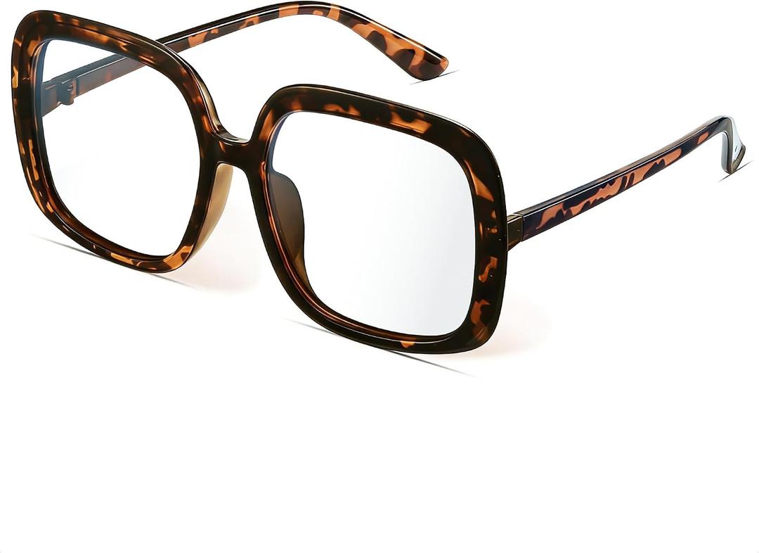 miyya Oversized Blue Light Glasses for Women, Retro Fashion Computer Glasses, Anti-Glare, Eye Strain Relief