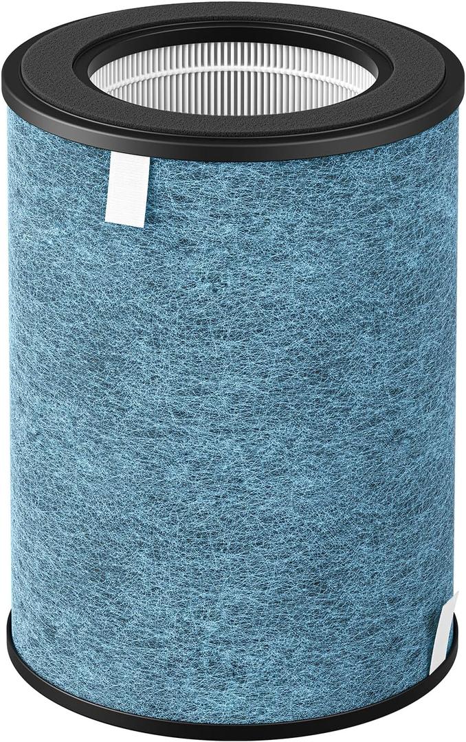 HP302 Replacement Filter Compatible with Shark HP302, HP301 NeverChange Air Pur-ifier MAX, HP200 Series Air Puri-fier MAX, 3-in-1 H13 Grade True HEPA Filter, New Version - 1 Pack