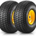 MaxAuto 15x6.00-6 Tire and Wheel, 15x6.00-6 Lawn Mower Tires, 15x6-6 Front Tire Assembly Compatible with John Deere/Cub Cadet Riding Mowers, 3" Offset Hub 3/4" Bearings, 570lbs Capacity, Tubeless