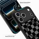 Magnetic for iPhone 17 Pro Max Case Cute Checkered Checkerboard Phone Case for Women Men Compatible with MagSafe, Matte Shockproof Protective Cover for iPhone 17 Pro Max 6.9", Black Checkered