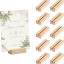 10 PCS Wood Place Card Holders,Wood Sign Holders,Table Number Holder Stands,Picture Holder,Name Card Holder for Wedding,Retail Shop,Parties, Anniversaries,Business Card Holders for Decoration,Events