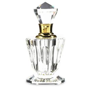 Okuna Outpost Crystal Glass Perfume Bottle Set - Refillable Perfume Bottles for Fragrance & Oils - Boudoir Props - Transparent Glass, Round