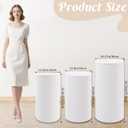 Metal Pleated Cylinder Pedestal Stands for Party, 3 Pieces Heavy Duty Round Cake Pedestal Stand Display Plinth Pillars Art Decor for Wedding Ceremony Birthday PartyMedium, White