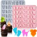 2 Pack Baby Shower Molds Silicone, 35 Cavity Baby Feet Molds with 3D Bottle Pacifier Onesie Carriage Bear Patterns for Baby Shower Party, Birthday, Candy, Chocolate, Cake Decorations Cupcake Topper