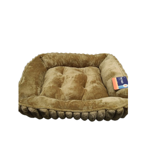 Large Cat Beds - Orthopedic Dog Bed for Medium Dogs, Rectangle Pet Bed with Fluffy Removable Washable Cover, 25x21x9inches, Camel