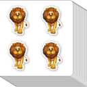 Lion Zoo Animal Stickers 1in for Scrapbooking, Arts, Craft, Kids DIY, Calendars Journals 80-Pack