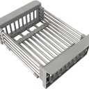 Adjustable Stainless Steel Kitchen Dish Drying Sink Rack Drain Strainer Basket (Small)