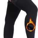 MERYLURE Warm Thick Thigh High Socks, Fleece Lined Stay Up Lace Top Stockings, Winter Tall Long Women Boots Leg Warmers (X-Large-XX-Large, Black)