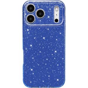 Hython Case for iPhone 17 Pro Max Case Glitter Cute Sparkly Shiny Bling Sparkle Phone Cases 6.9", Thin Slim Fit Soft TPU Bumper Shockproof Rubber Protective Cover for Women Girls Girly, Dark Blue