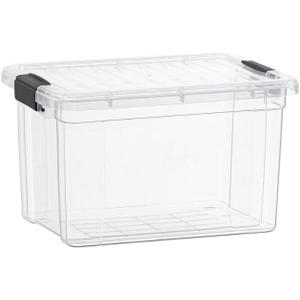 Superio Clear Storage Box with Lid, 2.5 Quart Plastic Container Bins for Organizing, Stackable Crates, BPA Free, Non Toxic, Odor Free, Organizers