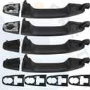 APPERFiT Door Handles w/Gaskets Set - Exterior (Textured Black) Compatible with 2014-2020 Chevy Chevrolet Silverado Suburban Tahoe, GMC Sierra Yukon 23236150 22923605 22929464 22929412 22923599