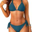 Women Halter Bikini Set - Two Piece Triangle Swimsuit Tie Bathing Suit 2025 Cute Swimwear