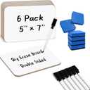 6-Pack Dry Erase Boards 5" x 7" Double-Sided Mini Whiteboard Set  Includes Markers & Erasers  Perfect for Students, Teachers, and Classroom Use
