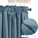 100% Blackout Shield Linen Blackout Curtains for Bedroom 84 Inches Long, Back Tab/Rod Pocket Living Room Drapes, Thermal Insulated Blackout Curtains 2 Panels Set, 50" W x 84" L, Stone Blue