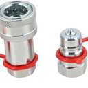 3/8" NPT Ag Hydraulic Quick Connect Coupler, ISO 5675 Poppet Pioneer Style Tractor Couplers with Dust Caps, Interchangeable with Parker 4000 Series | Safeway S20 Series